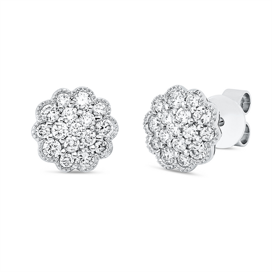 Ohrstecker 18 kt WG, 32 Brill. 0,62 ct, TW-si