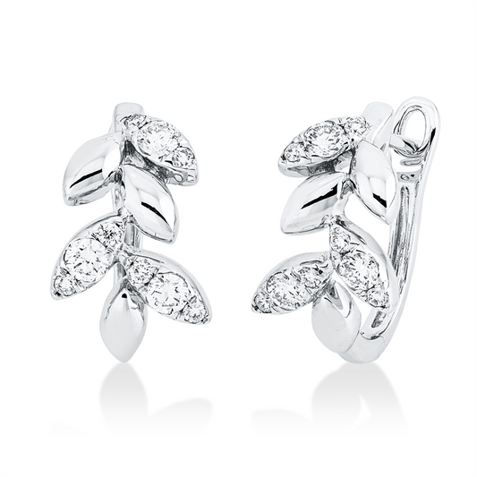 Creolen 18 kt WG, 18 Brill. 0,38 ct, TW-si