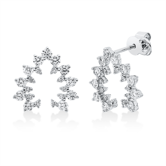 Ohrstecker 18 kt WG, 42 Brill. 0,87 ct, TW-si