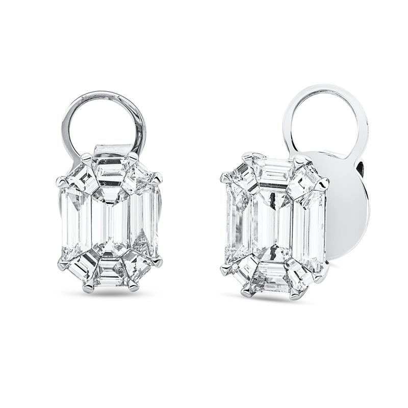 Ohrstecker 18 kt WG, 18 Fant-Schl. 1,73 ct, TW-vsi