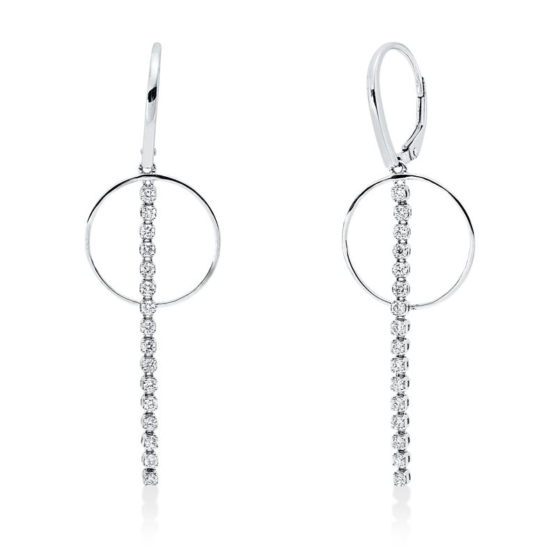 Ohrschmuck 18 kt WG, 32 Brill. 0,59 ct, TW-si