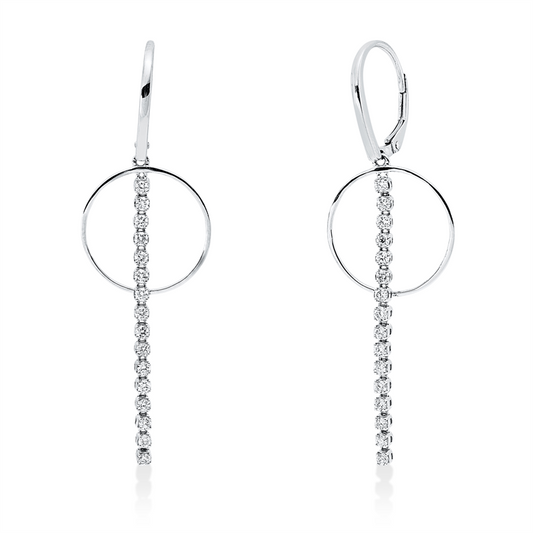 Ohrschmuck 18 kt WG, 32 Brill. 0,59 ct, TW-si