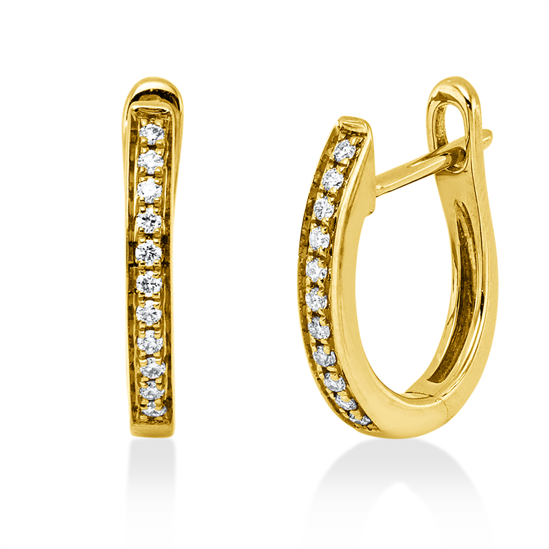 Creolen 18 kt GG, 22 Brill. 0,08 ct, TW-si