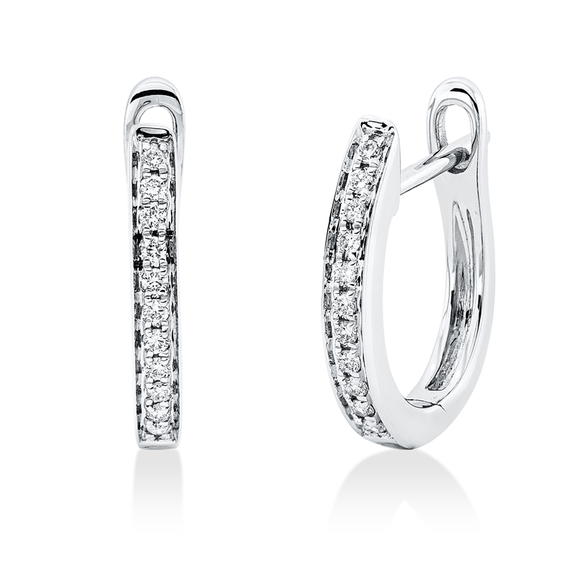 Creolen 18 kt WG, 22 Brill. 0,08 ct, TW-si