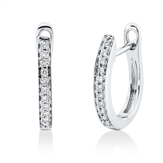 Creolen 18 kt WG, 22 Brill. 0,08 ct, TW-si