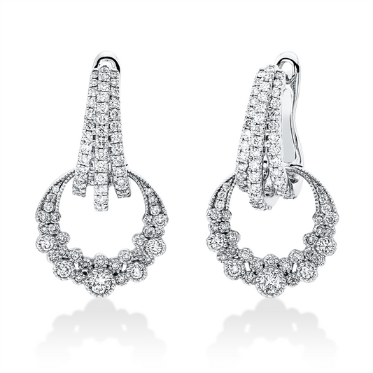 Ohrschmuck 14 kt WG, 154 Brill. 0,94 ct, TW-si
