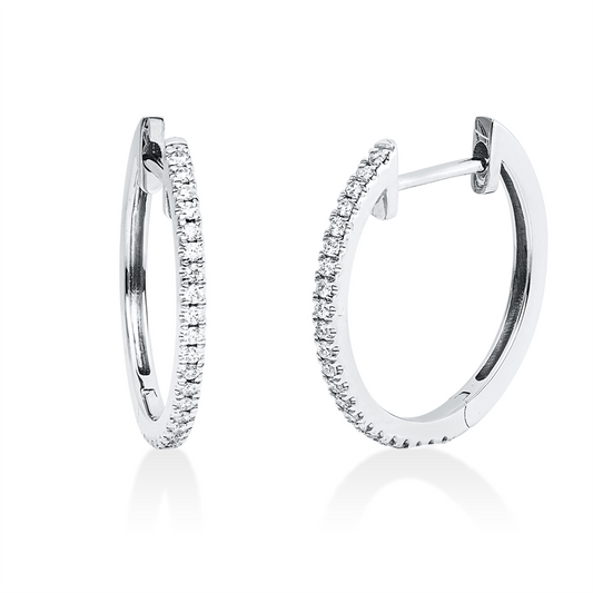 Creolen 18 kt WG, 44 Brill. 0,13 ct, TW-si