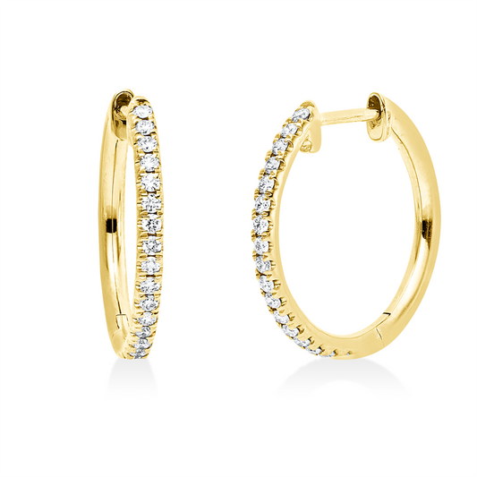 Creolen 18 kt GG, 34 Brill. 0,17 ct, TW-si