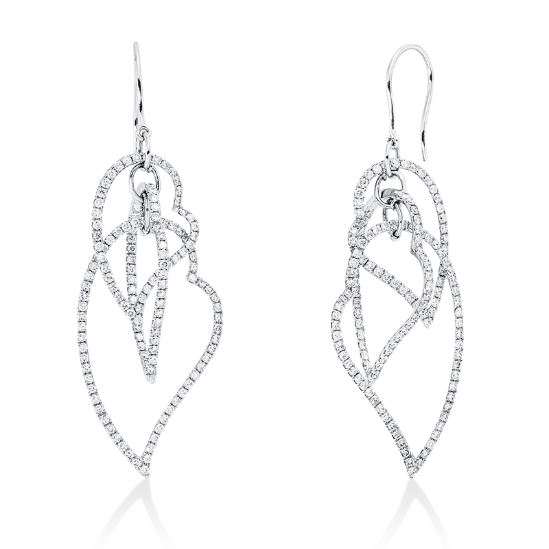 Ohrschmuck 18 kt WG, 270 Brill. 2,71 ct, F-si