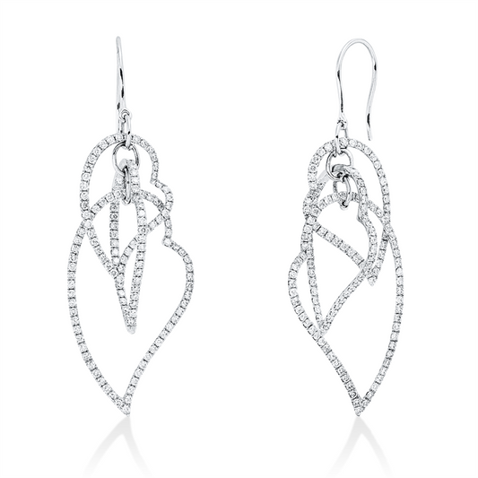 Ohrschmuck 18 kt WG, 270 Brill. 2,71 ct, F-si