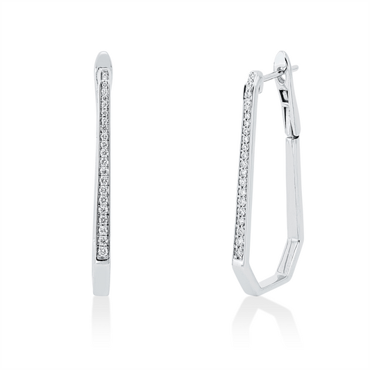 Creolen 18 kt WG, 44 Brill. 0,24 ct, F-vsi