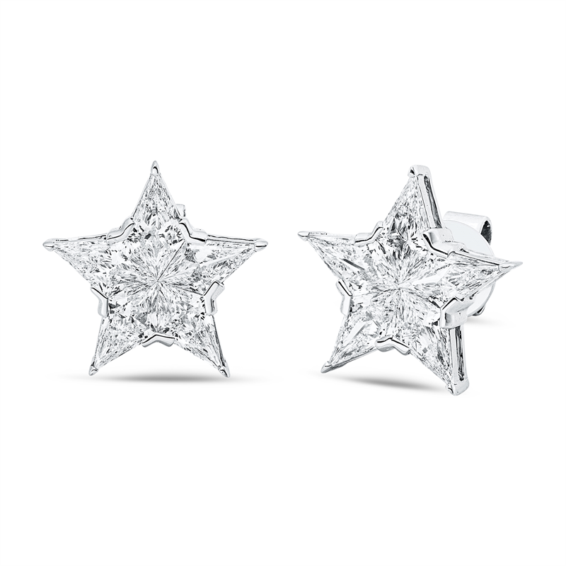 Ohrstecker 18 kt WG, 10 Fant-Schl. 2,18 ct, D/F-vsi