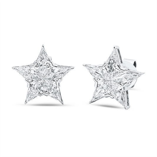 Ohrstecker 18 kt WG, 10 Fant-Schl. 2,18 ct, D/F-vsi