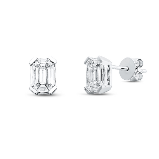 Ohrstecker 18 kt WG, 18 Fant-Schl. 0,44 ct, TW-vsi
