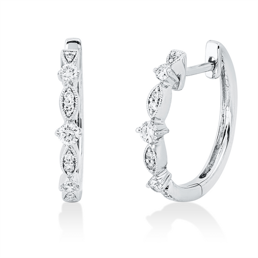 Creolen 18 kt WG, 18 Brill. 0,27 ct, TW-vsi/si