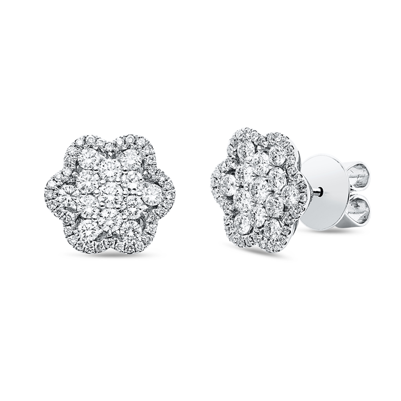 Ohrstecker 18 kt WG, 24 Brill. 1,24 ct, TW-vsi, 2 Brill. 0,15 ct, TW-vsi, 72 Brill. 0,31 ct, TW-vsi