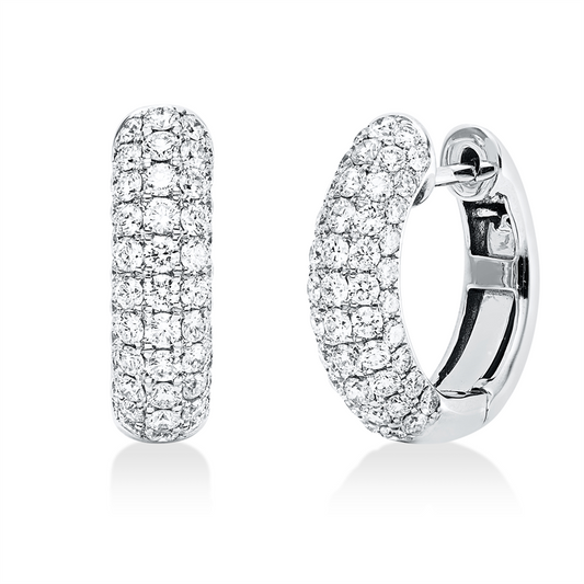 Creolen 18 kt WG, 106 Brill. 1,41 ct, TW-vsi