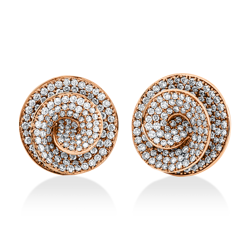 Ohrschmuck 18 kt RG+WG, 336 Brill. 6,15 ct, TW-vsi