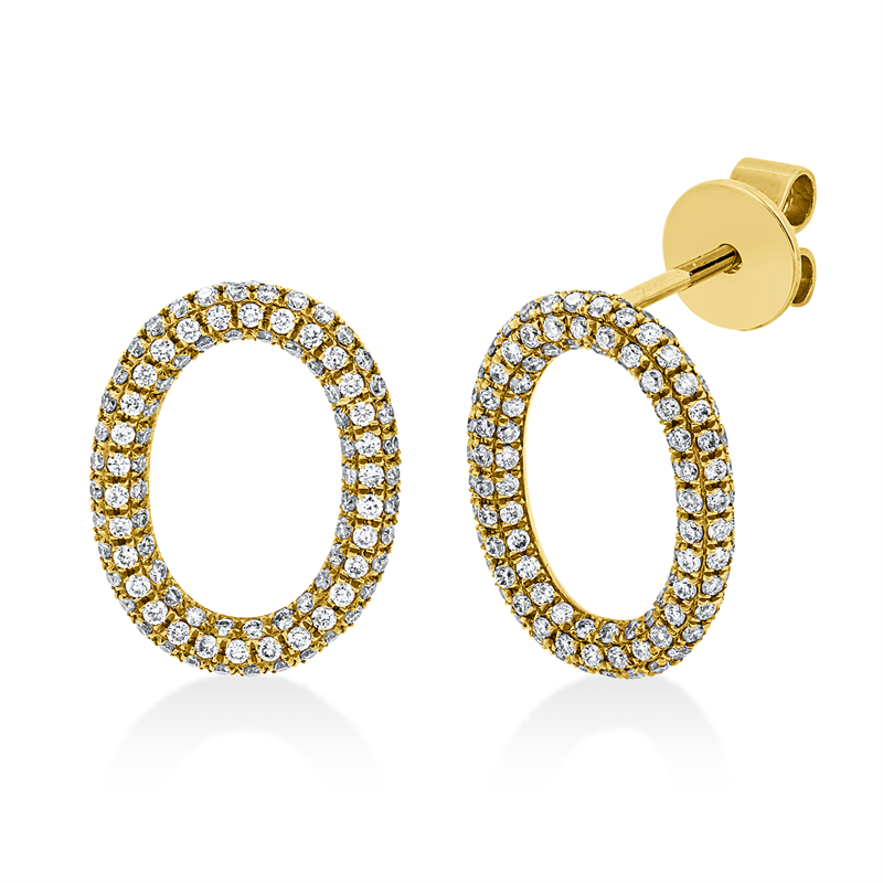 Ohrstecker 18 kt GG, 264 Brill. 0,54 ct, I-si/pi