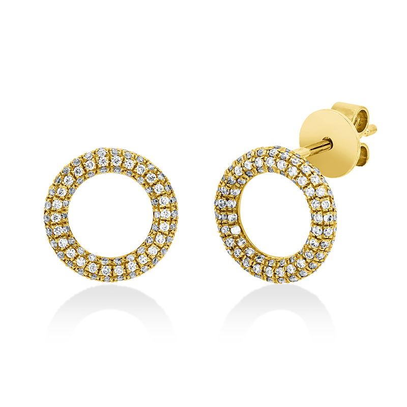 Ohrstecker 18 kt GG, 224 Brill. 0,37 ct, I-si/pi