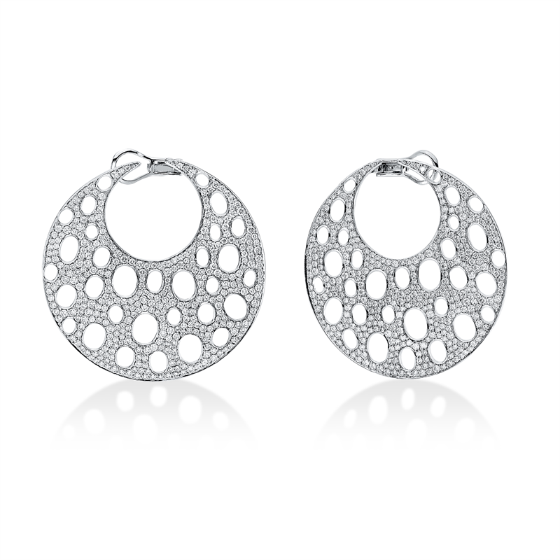 Ohrschmuck 18 kt WG, 700 Brill. 9,54 ct, TW-vsi