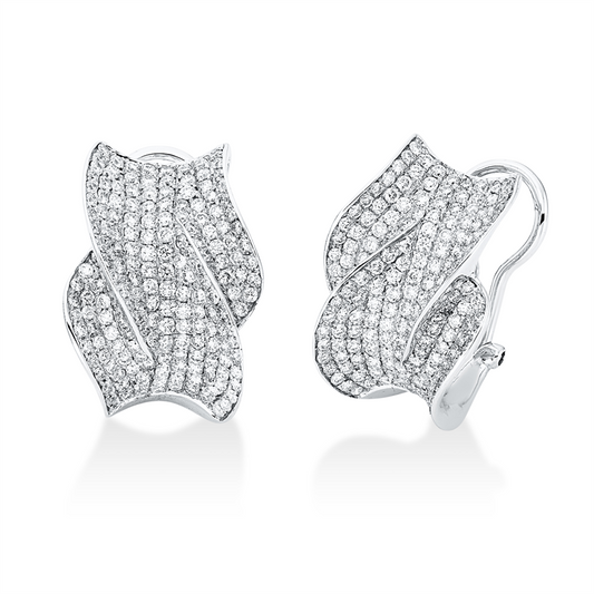 Ohrschmuck 18 kt WG, 378 Brill. 3,04 ct, TW-vsi