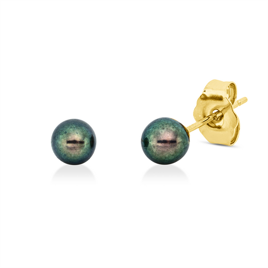 Ohrstecker 18 kt GG, 2 TA grün 4 mm