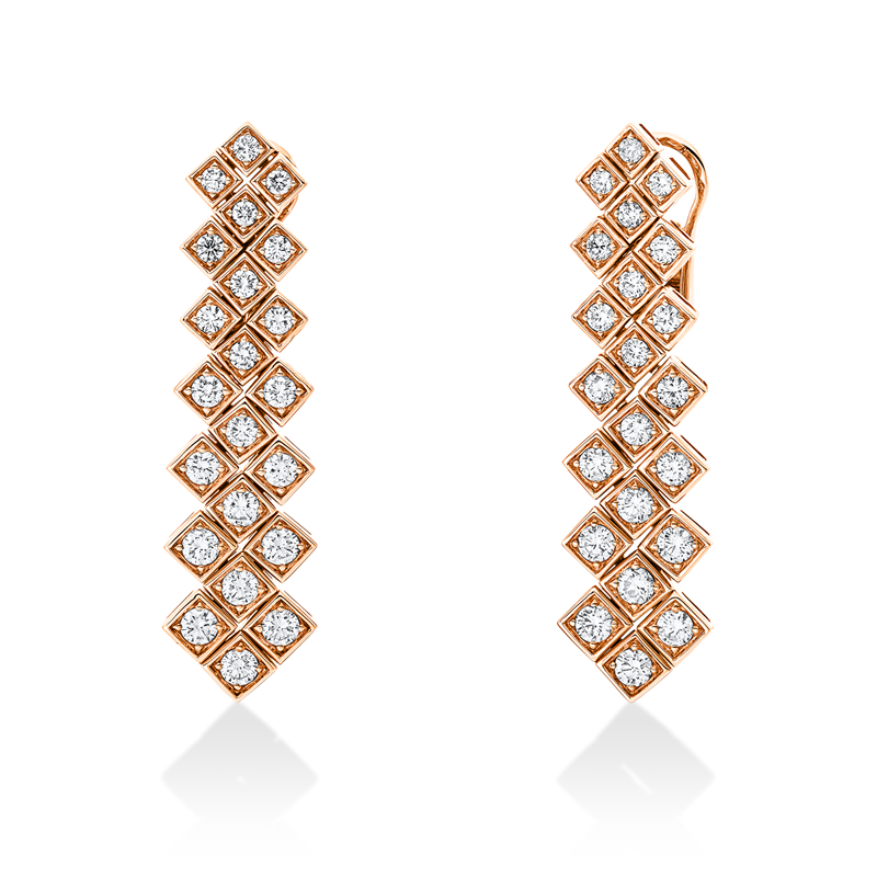 Creolen 18 kt RG, 44 Brill. 3,29 ct, TW-vsi