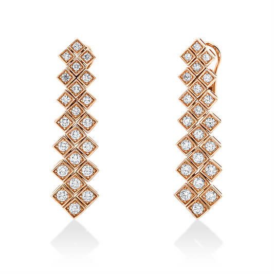 Creolen 18 kt RG, 44 Brill. 3,29 ct, TW-vsi