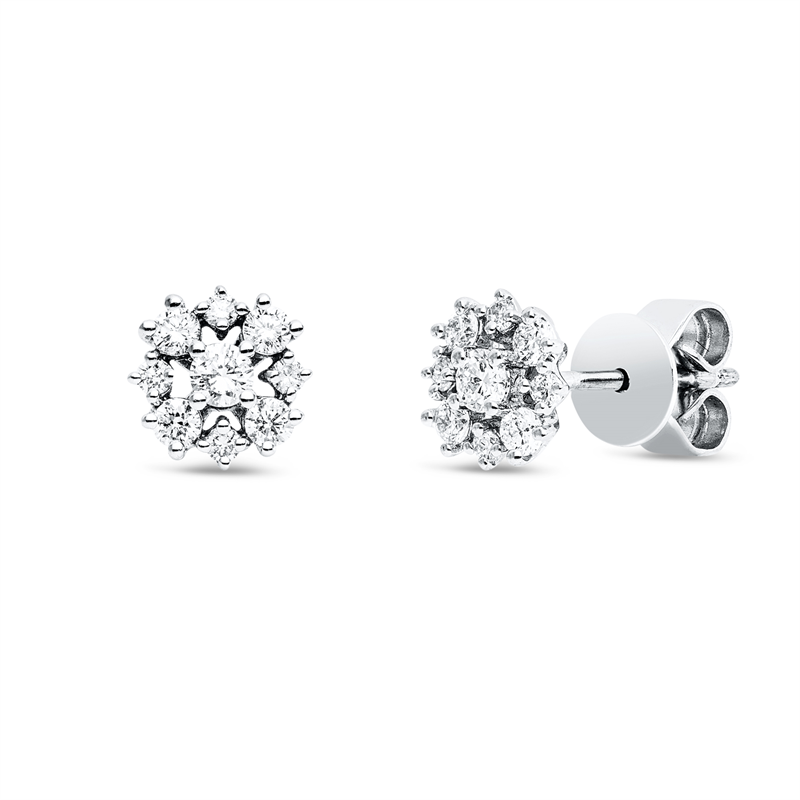 Ohrstecker 18 kt WG, 18 Brill. 0,34 ct, TW-si1