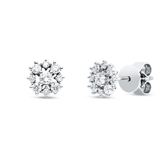 Ohrstecker 18 kt WG, 18 Brill. 0,34 ct, TW-si1
