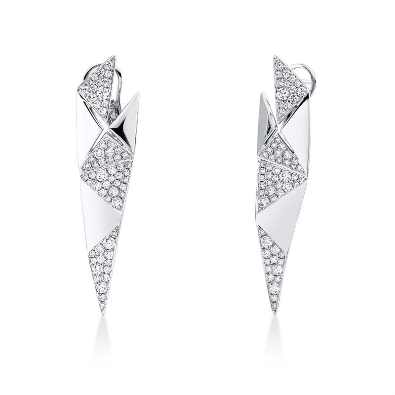 Ohrschmuck 18 kt WG, 124 Brill. 2,42 ct, TW-vsi
