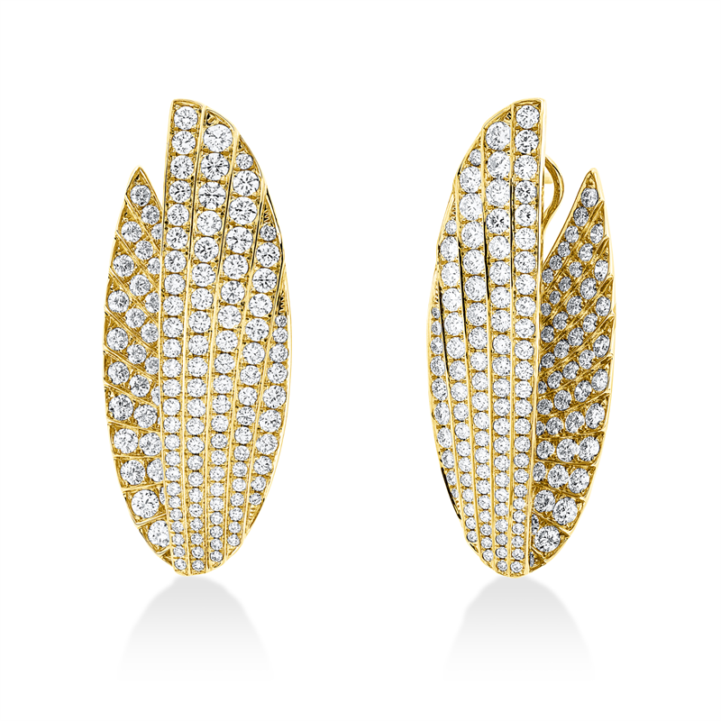 Creolen 18 kt GG, 340 Brill. 10,21 ct, TW-vsi
