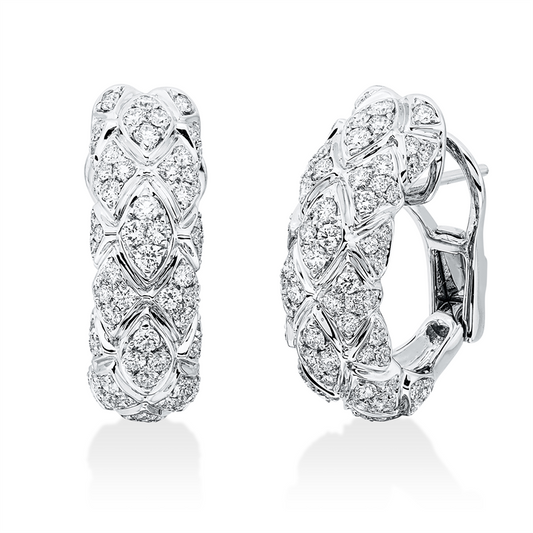 Creolen 18 kt WG, 144 Brill. 1,62 ct, TW-vsi