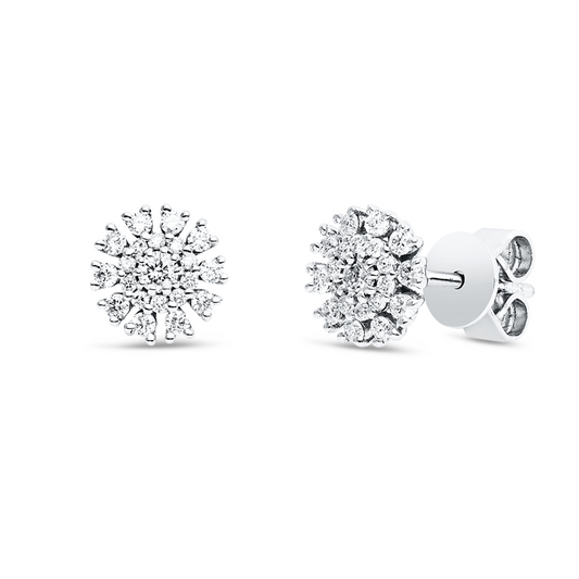 Ohrstecker 18 kt WG, 22 Brill. 0,27 ct, TW-si1, 20 Brill. 0,08 ct, TW-si1