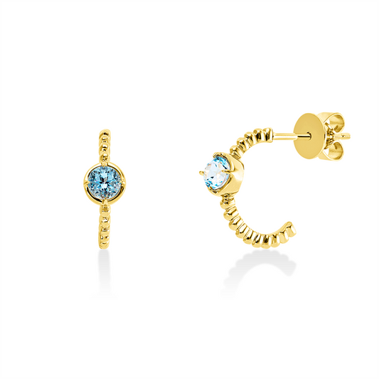 Ohrschmuck 18 kt GG, 2 Topase 0,44 ct sky blue