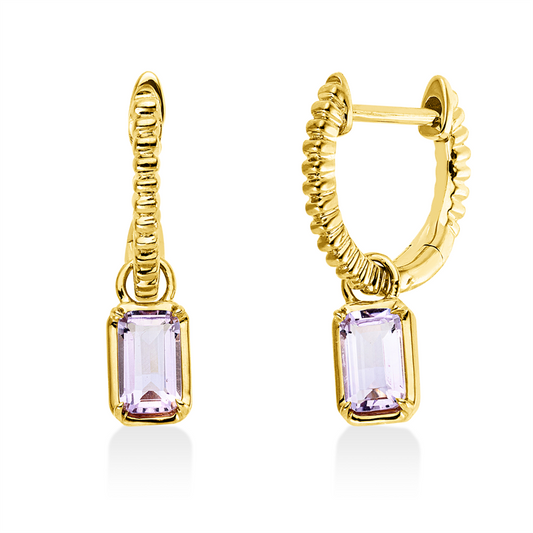 Ohrschmuck 18 kt GG, 2 Amethyste 0,53 ct pink