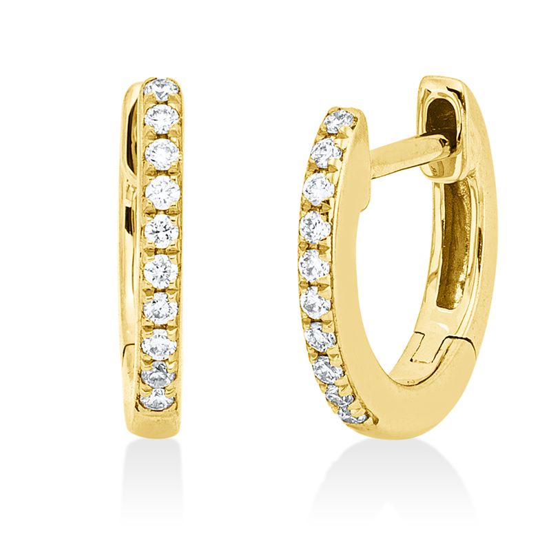 Creolen 18 kt GG, 20 Brill. 0,07 ct, TW-si