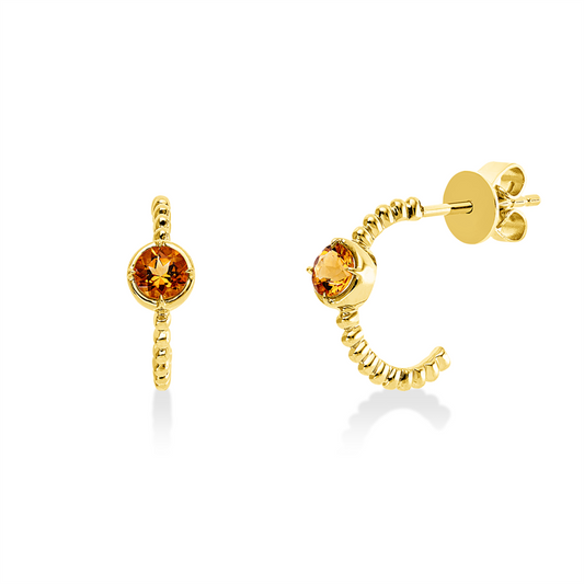 Ohrschmuck 18 kt GG, 2 Citrin 0,31 ct mandarin