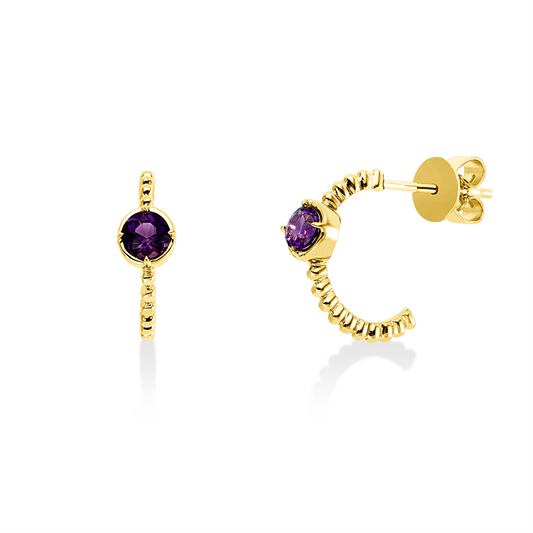 Ohrschmuck 18 kt GG, 2 Amethyste 0,32 ct lila