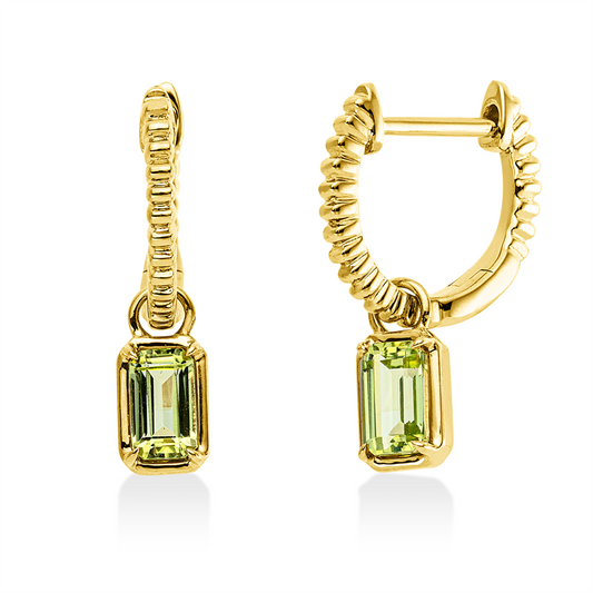 Ohrschmuck 18 kt GG, 2 Peridot 0,68 ct grün