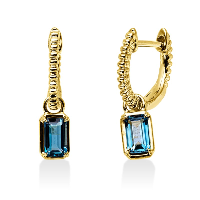 Ohrstecker 18 kt GG, 2 Topase 0,72 ct Lond. blue