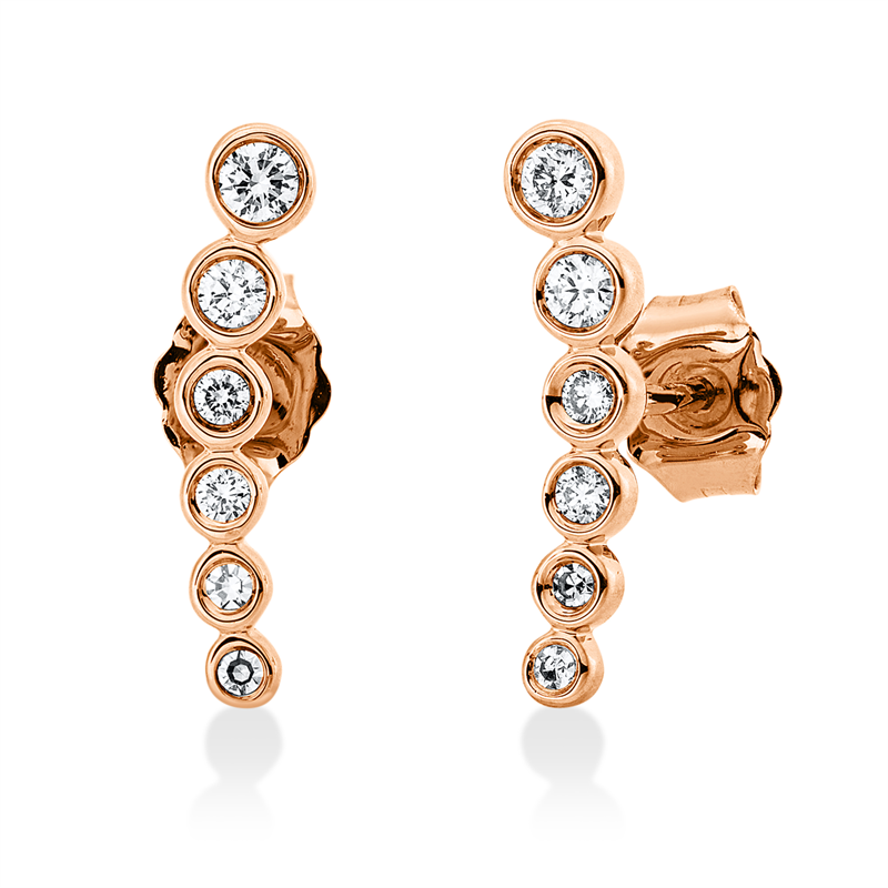 Ohrschmuck 18 kt RG, 8 Brill. 0,16 ct, TW-si, 4 Dia. 0,03 ct, TW-si