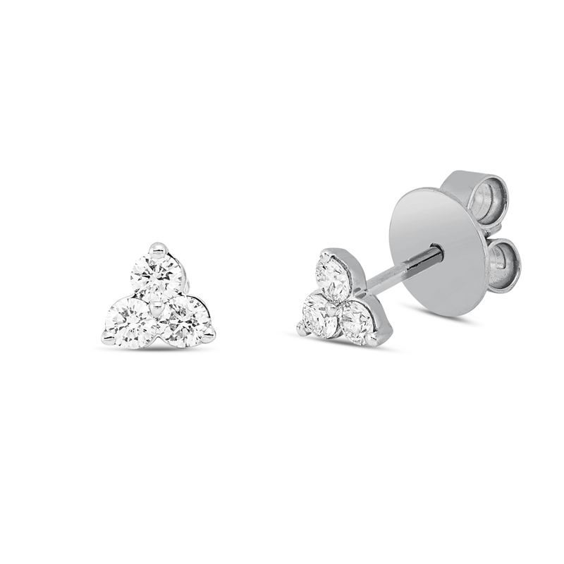 Ohrstecker 18 kt WG, 6 Brill. 0,32 ct, TW-si