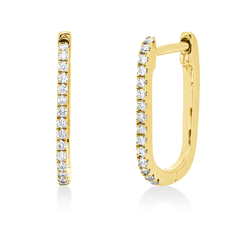 Creolen 18 kt GG, 30 Brill. 0,14 ct, TW-si
