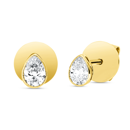 Ohrstecker 18 kt GG, 2 Tropfen 0,42 ct, TW-si