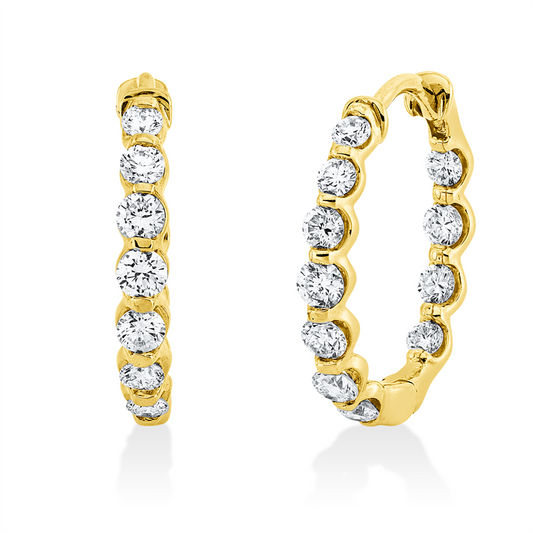 Creolen 18 kt GG, 22 Brill. 0,74 ct, TW-si
