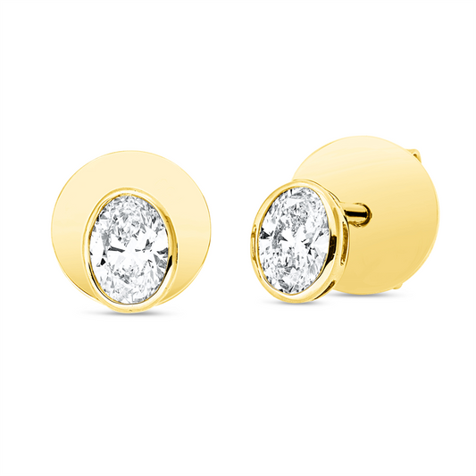Ohrstecker 18 kt GG, 2 Oval 0,41 ct, TW-si