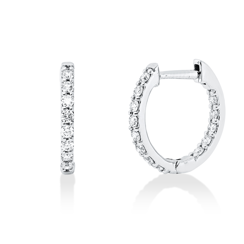 Creolen 18 kt WG, 26 Brill. 0,38 ct, TW-si