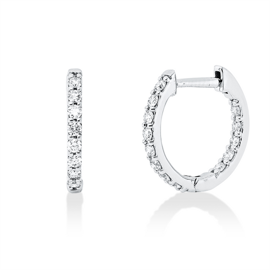 Creolen 18 kt WG, 26 Brill. 0,38 ct, TW-si